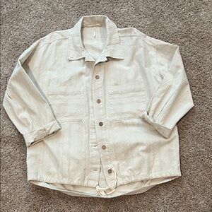 Free People Women’s Lightweight Cream Shirt Jacket
